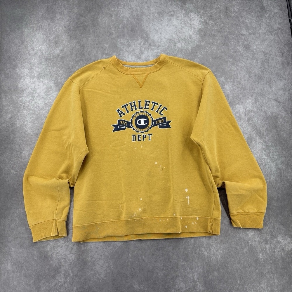 Vintage Champion Yellow Athletic Dept Crewneck